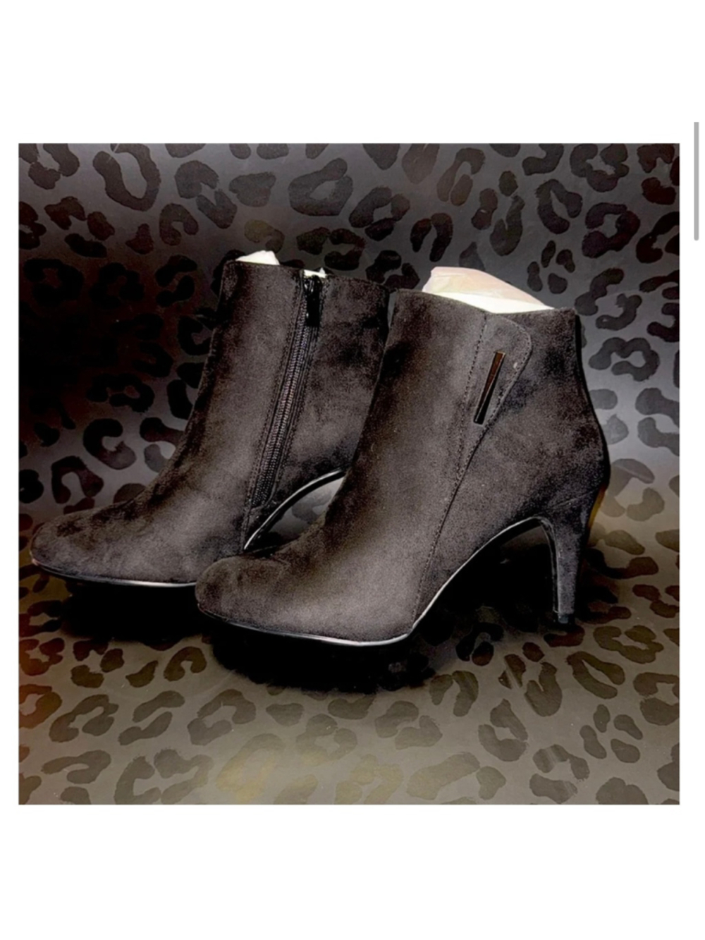 Women's CL by Laundry Black Suede Ankle Booties Size 8.5